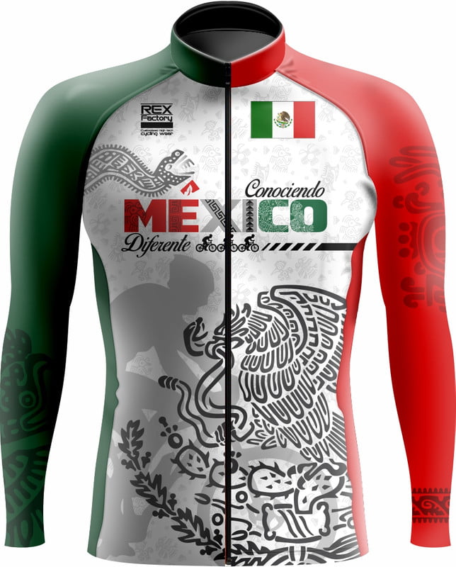 México Men039S Ciclismo Jersey Aprendible Rellenable Maillot