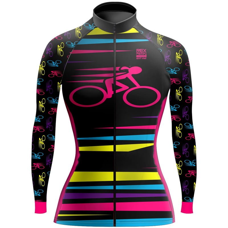 Jersey de Ciclismo Estandar Mujer Dama Manga Larga JDL751