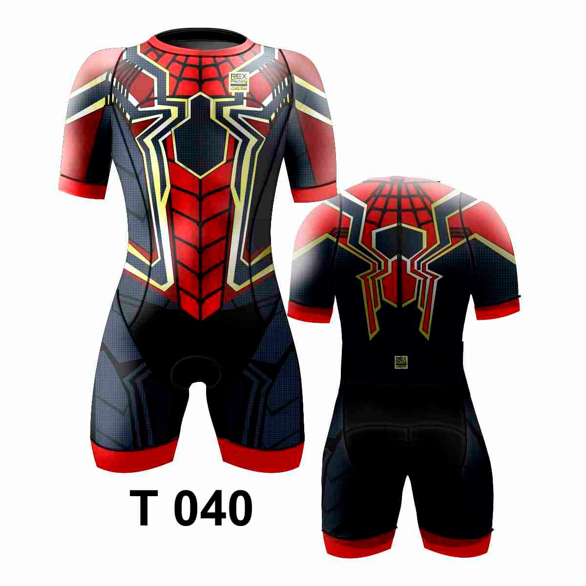 Trisuit, Traje de Triatlon Hombre Caballero T040 IRON SPIDERMAN - Image 3
