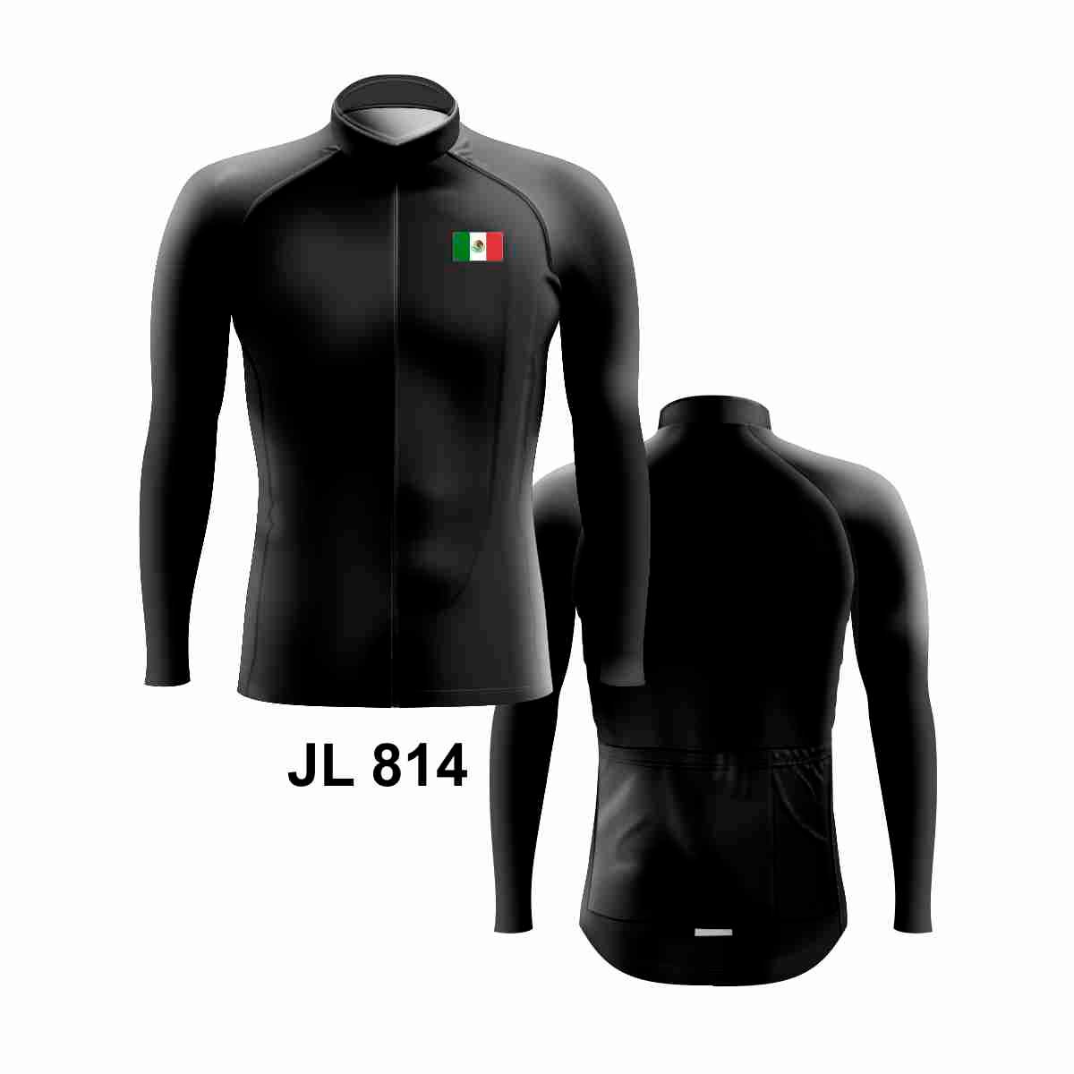 Jersey de Ciclismo Hombre Caballero Manga Larga JL814 NEGRO MEXICO - Imagen 3