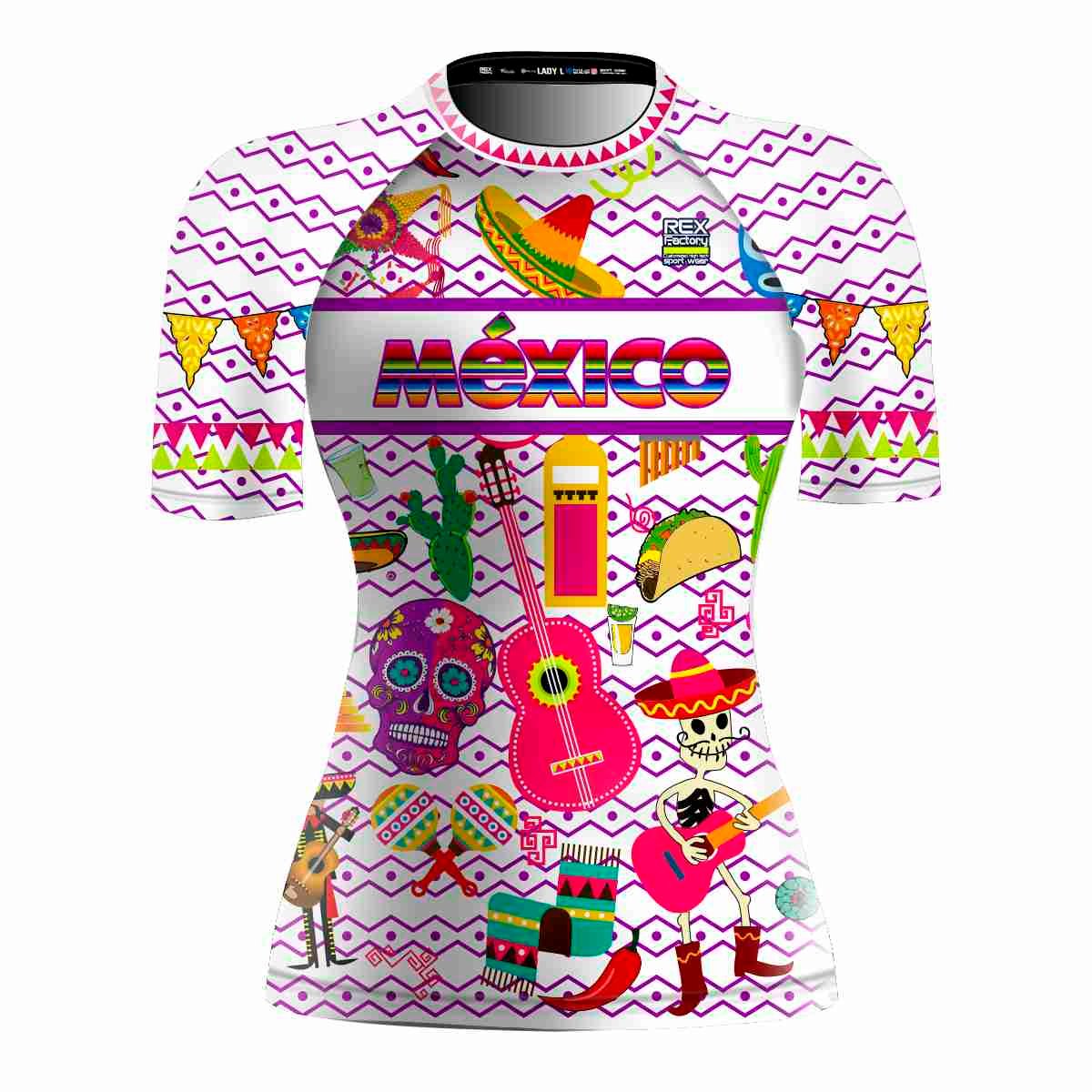 Playera Urbana Deportiva Dry Fit REX FACTORY Mujer Dama PUD173 FIESTA MEXICANA