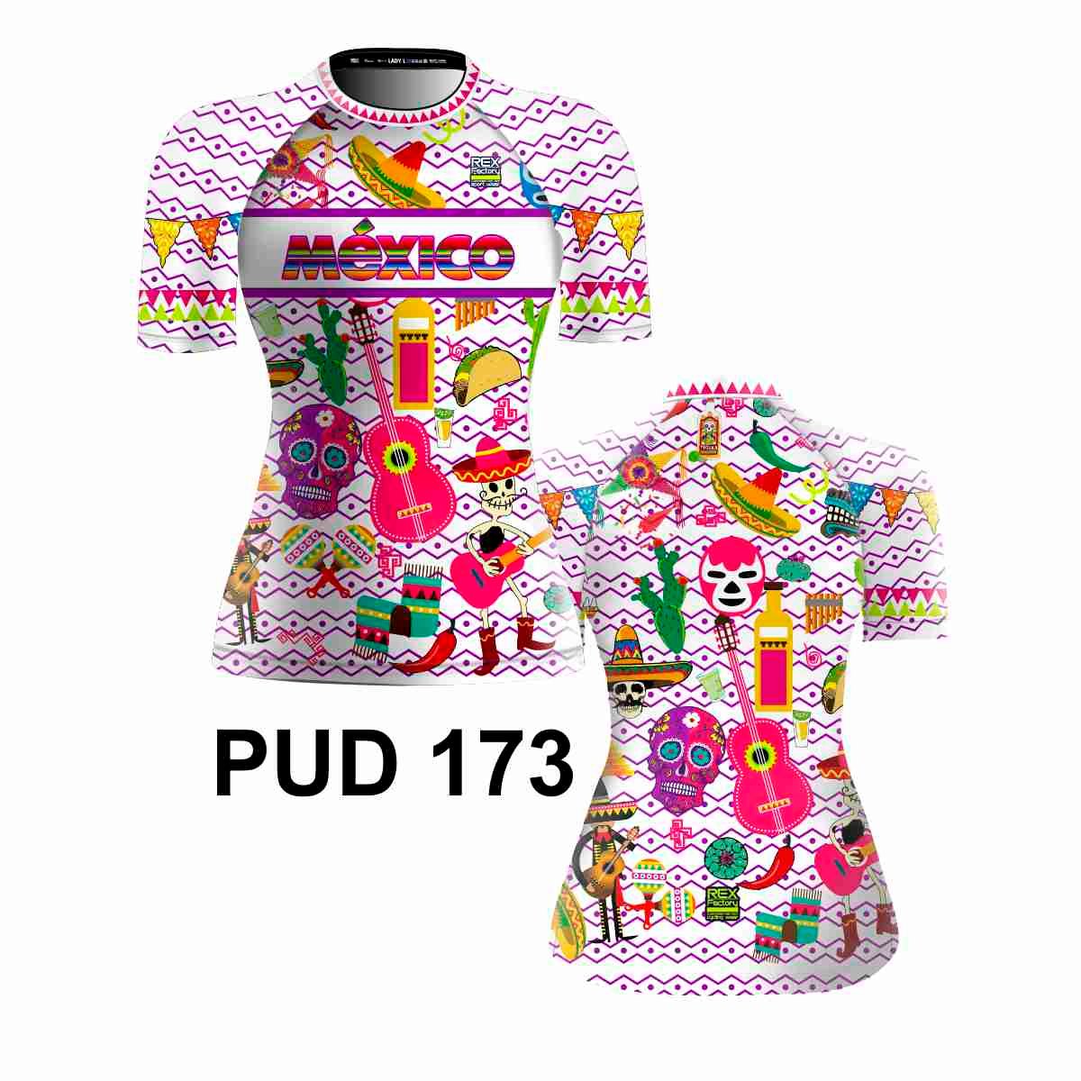 Playera Urbana Deportiva Dry Fit REX FACTORY Mujer Dama PUD173 FIESTA MEXICANA - Imagen 3